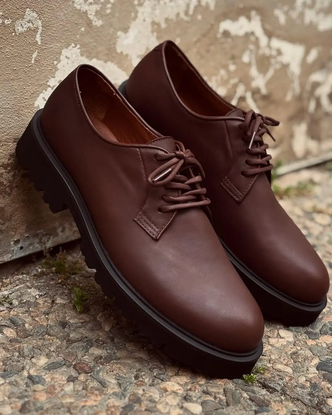 Genuine Leather Men's Derby Black Brown Classic