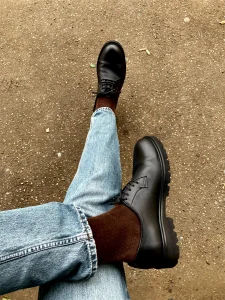 Genuine Leather Men's Derby Black Brown Classic