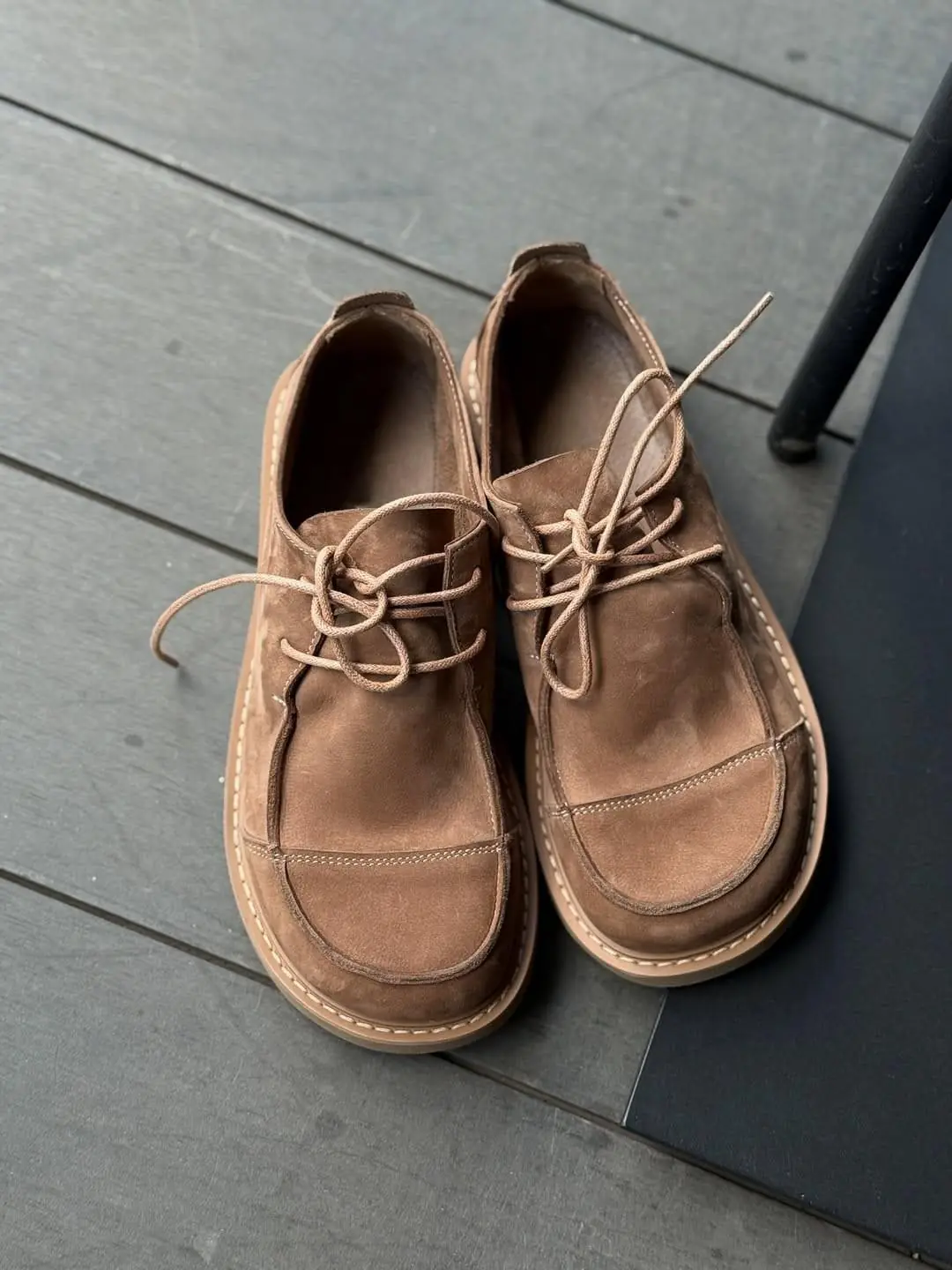 Wide Toe Box Leather Sneakers Handmade Women Suede